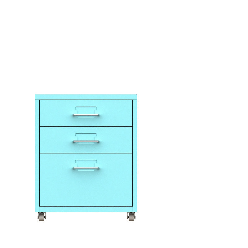 Contemporary Steel Filing Cabinet File Pedestal File Cabinet with Drawers 11"L x 16"W x 19"H Blue Clearhalo 'Filing Cabinets' 'filling_cabinets' 'furn' 'furn_filling_cabinets' 'Furniture' 'Office Furniture' 6719384