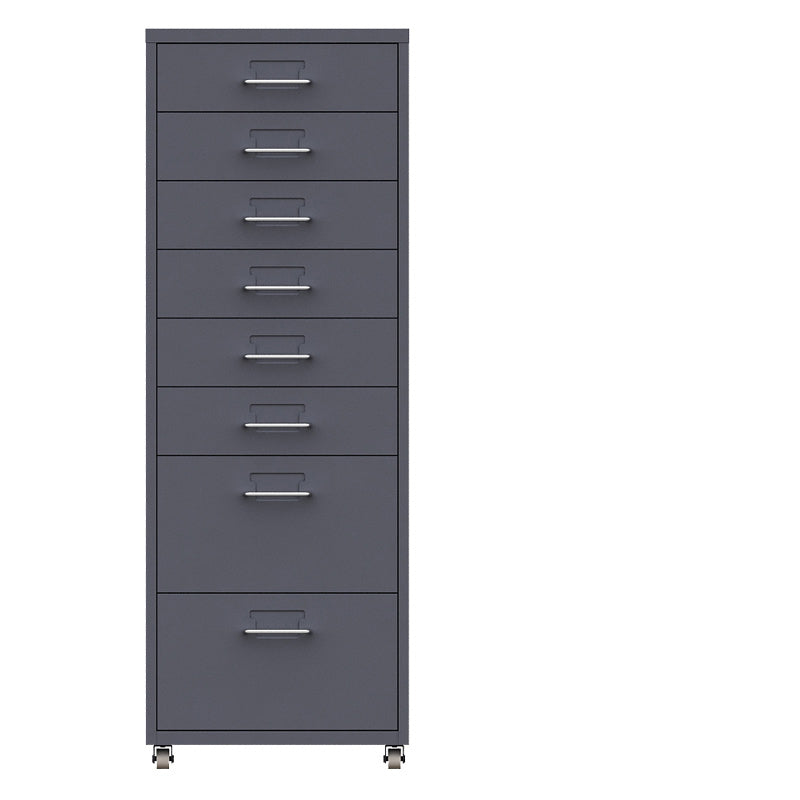 Contemporary Steel Filing Cabinet File Pedestal File Cabinet with Drawers 11"L x 16"W x 43"H Grey Clearhalo 'Filing Cabinets' 'filling_cabinets' 'furn' 'furn_filling_cabinets' 'Furniture' 'Office Furniture' 6719386
