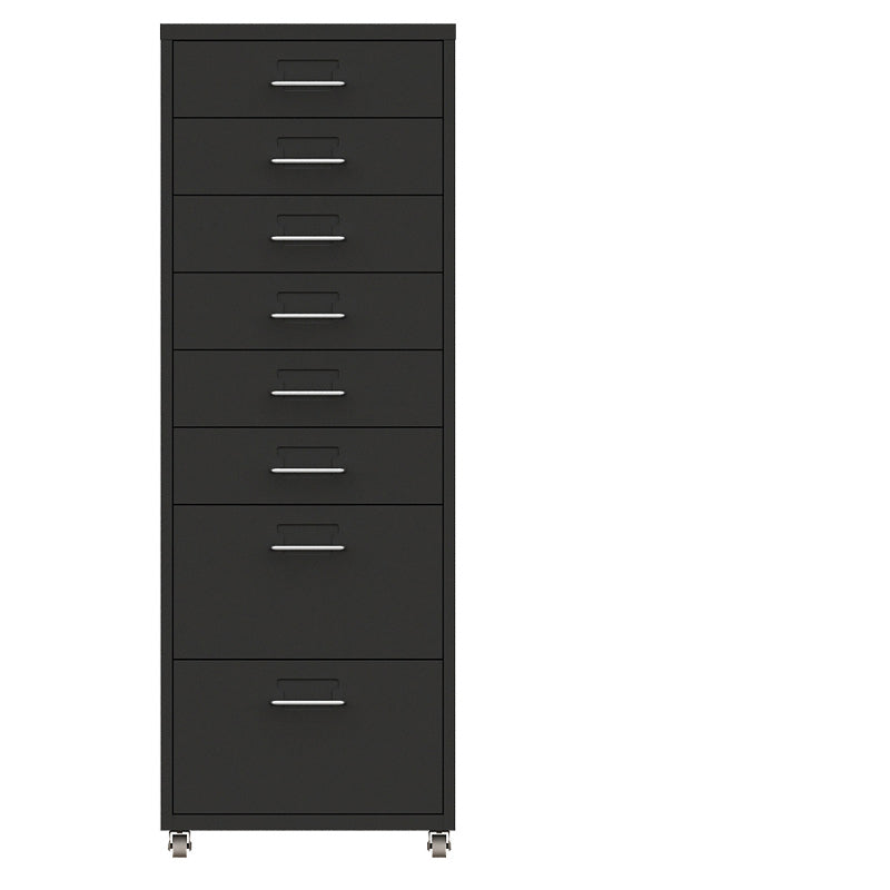 Contemporary Steel Filing Cabinet File Pedestal File Cabinet with Drawers 11"L x 16"W x 43"H Black Clearhalo 'Filing Cabinets' 'filling_cabinets' 'furn' 'furn_filling_cabinets' 'Furniture' 'Office Furniture' 6719390