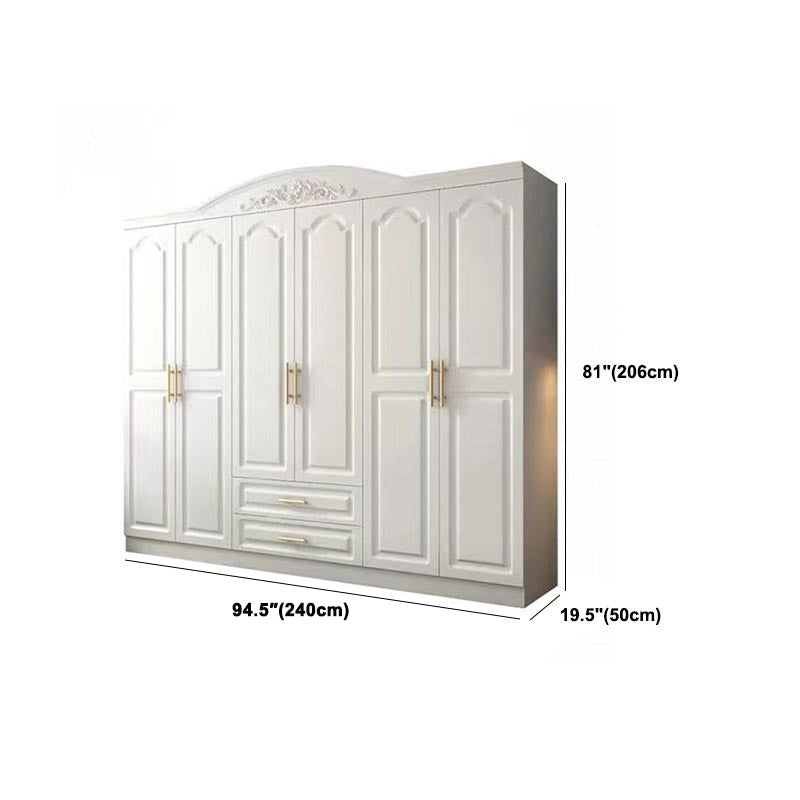 French Country Wardrobe White Wooden Wardrobe Closet for Bedroom Clearhalo 'Armoires & Wardrobes' 'armoires_wardrobes' 'Bedroom Furniture' 'furn' 'furn_armoires_wardrobes' 'Furniture' 6719399