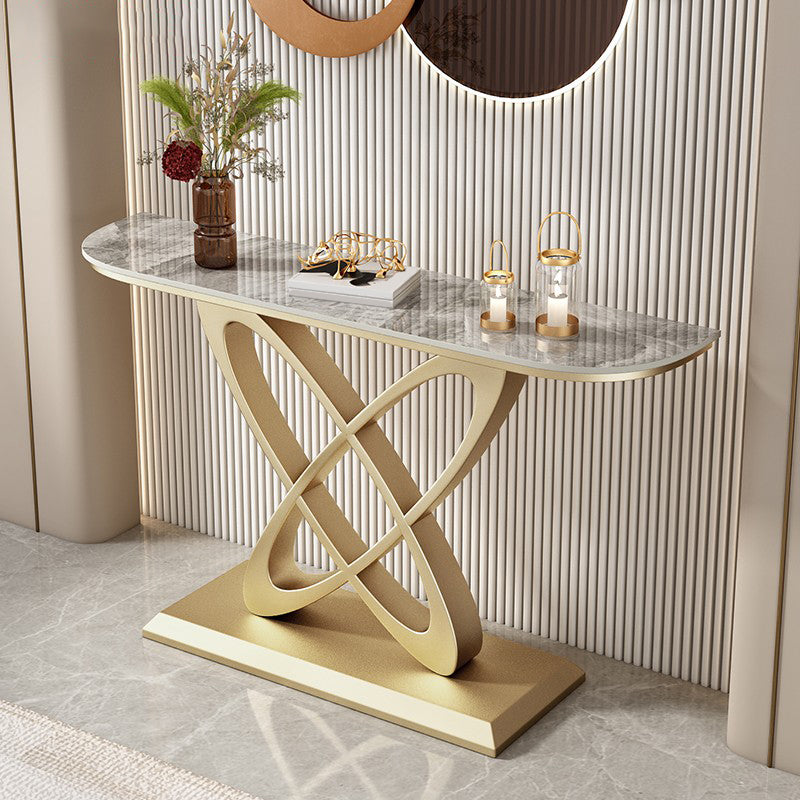 Tavolo console in pietra glam in ferro graffio di divano console resistente alla sala