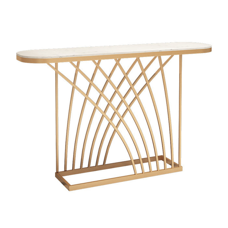 Tavolo da divano console in marmo glam tavolo accento per cornice oro per hall