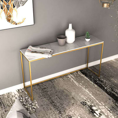 Tavolo da divano console in marmo glam tavolo accento per cornice oro per hall