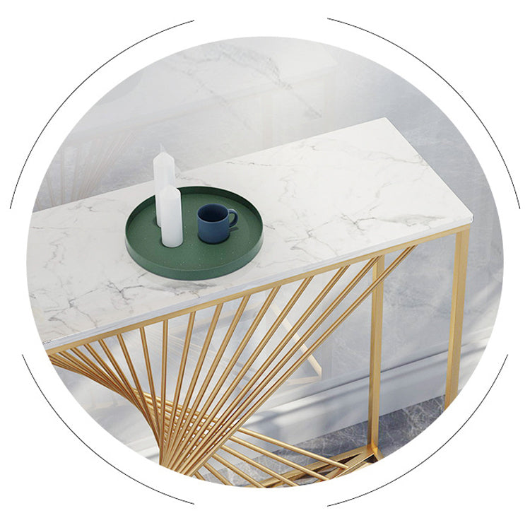 Tavolo da divano console in marmo glam tavolo accento per cornice oro per hall