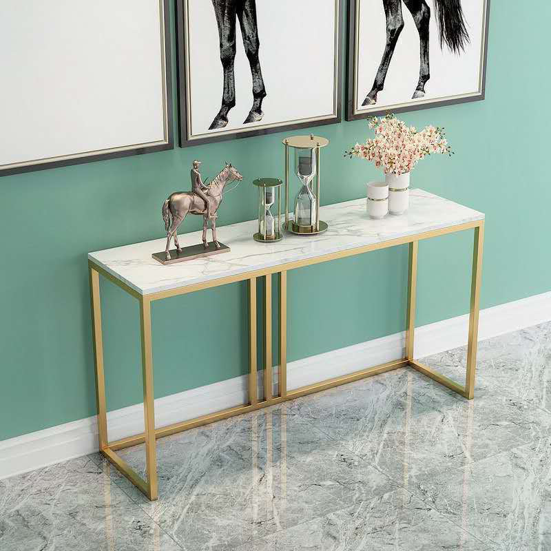 Tavolo da divano console in marmo glam tavolo accento per cornice oro per hall