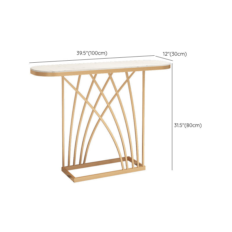 Tavolo da divano console in marmo glam tavolo accento per cornice oro per hall