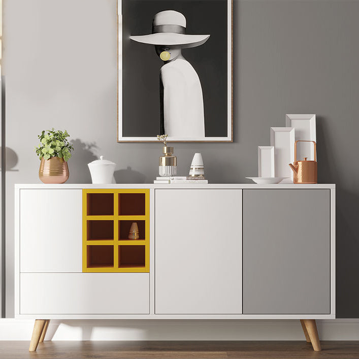 Scheda laterale in stile Glam Porta in legno ingegnerizzato per soggiorno