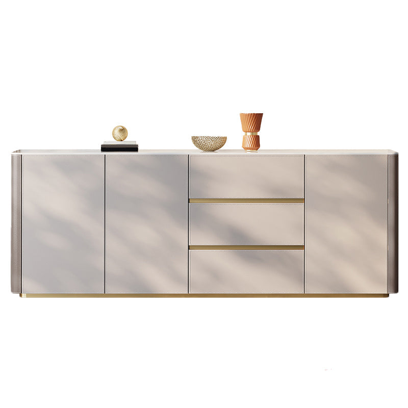 Glam Buffet Table Stone Buffet Sideboard with Cabinets and Drawers Grey Clearhalo 'buffet_sideboard' 'Buffets & Sideboards' 'furn' 'furn_buffet_sideboard' 'Furniture' 'Kitchen & Dining Furniture' 6722223