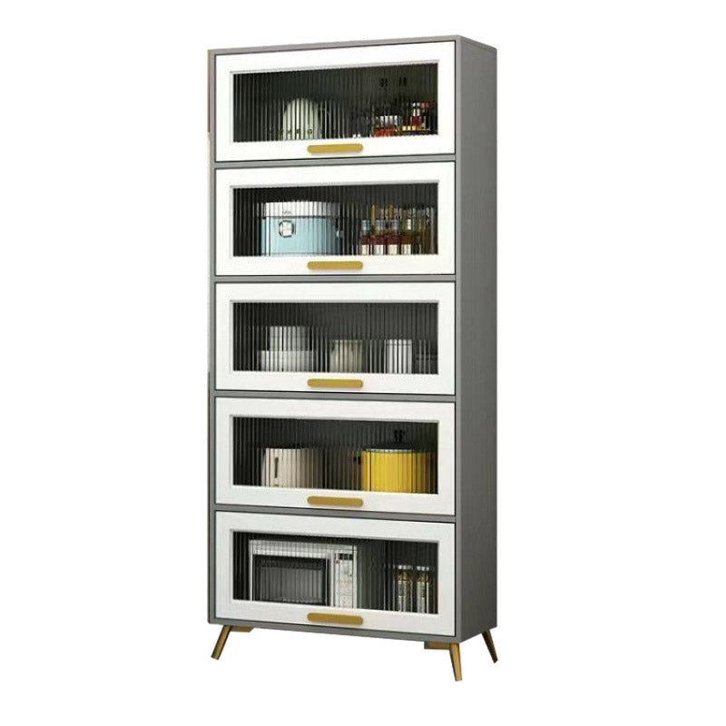 Sideboard in legno in legno ingegnerizzato in stile glam con porta di vetro