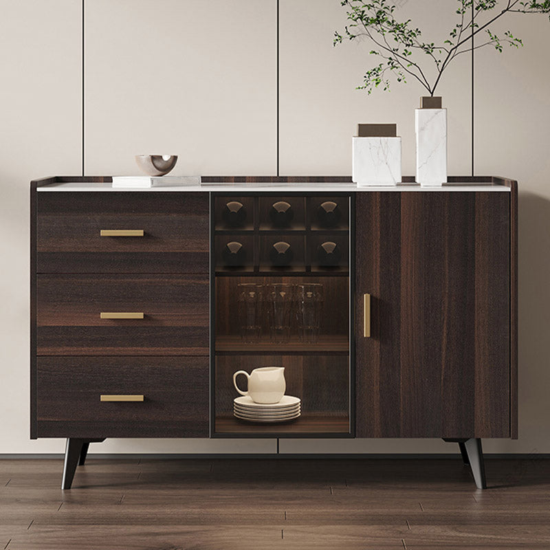 Tavolo a buffet in pietra credenza a buffet in stile glam con armadi e cassetti