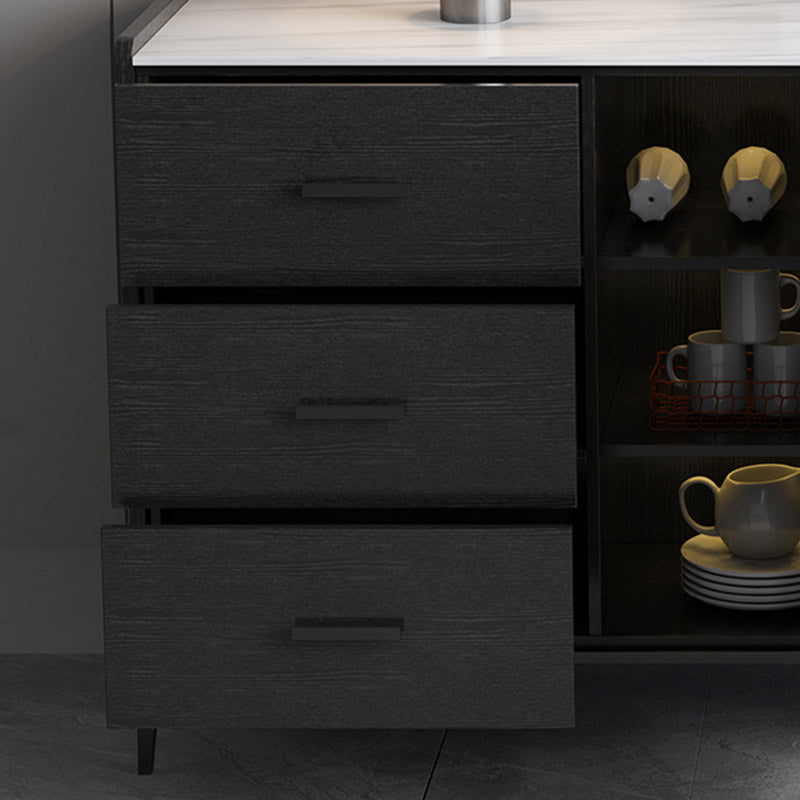 Tavolo a buffet in pietra credenza a buffet in stile glam con armadi e cassetti