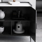 Tavolo a buffet in pietra credenza a buffet in stile glam con armadi e cassetti