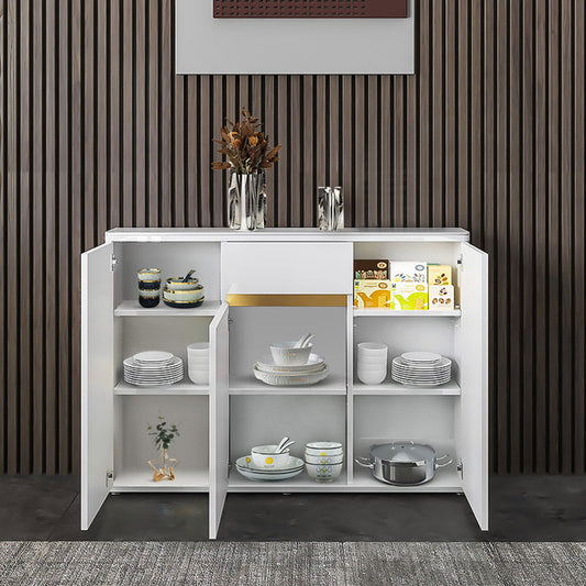 Credenza in pietra a buffet moderno con armadi e cassetti