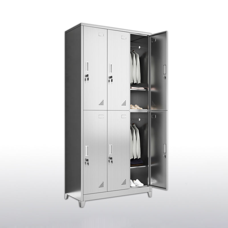 Stainless Steel Modern Storage Cabinet Chrome Metal Cabinet with Hinged Doors