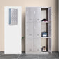 Silver Hinged Door Storage Cabinet Contemporary Stainless Steel Indoor Cabinet