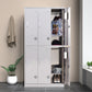 Silver Hinged Door Storage Cabinet Contemporary Stainless Steel Indoor Cabinet