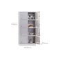 Silver Hinged Door Storage Cabinet Contemporary Stainless Steel Indoor Cabinet