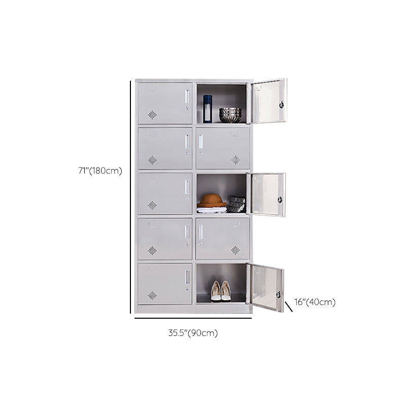 Silver Hinged Door Storage Cabinet Contemporary Stainless Steel Indoor Cabinet