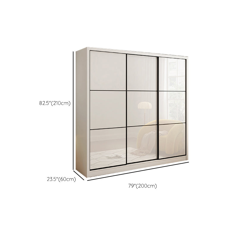 Armario deslizante con estantes Armario de armar de madera blanca