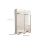Sliding Wardrobe Closet with Shelves White Wooden Wardrobe Armoire