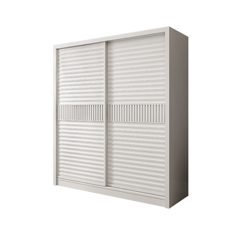 Weißer Schiebetschrankschrank mit Regalen Holzgarderobe Armoire