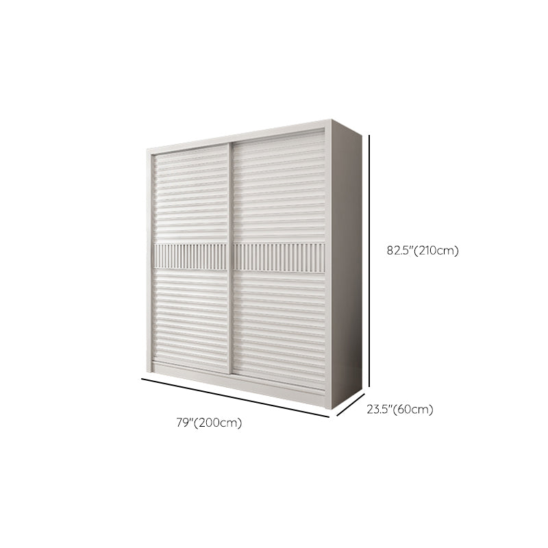 Weißer Schiebetschrankschrank mit Regalen Holzgarderobe Armoire