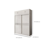 Weißer Schiebetschrankschrank mit Regalen Holzgarderobe Armoire