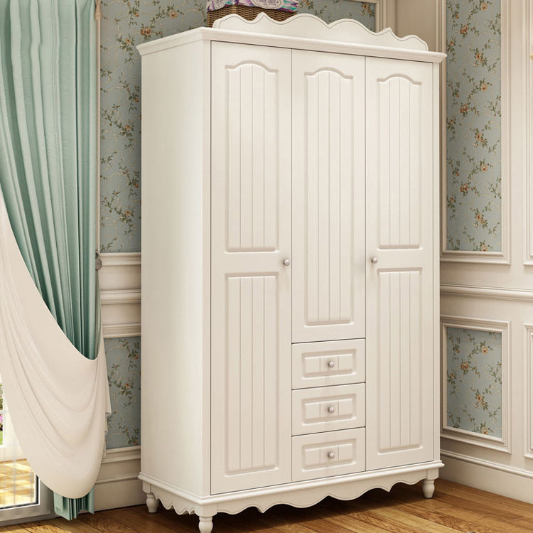 Walnut Wardrobe Closet French Country Wardrobe Armoire with Shelves