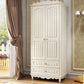 Walnut Wardrobe Closet French Country Wardrobe Armoire with Shelves