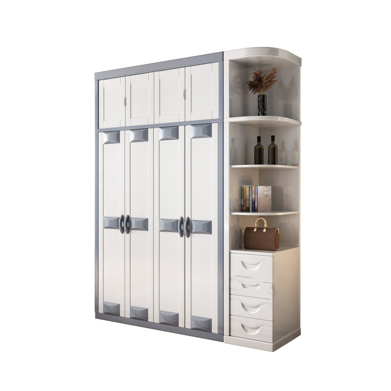 Rubberwood Wardrobe Closet Contemporary Hinged Wardrobe Cabinet