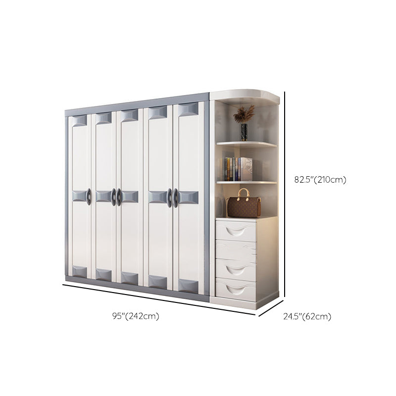 Rubberwood Wardrobe Closet Contemporary Hinged Wardrobe Cabinet