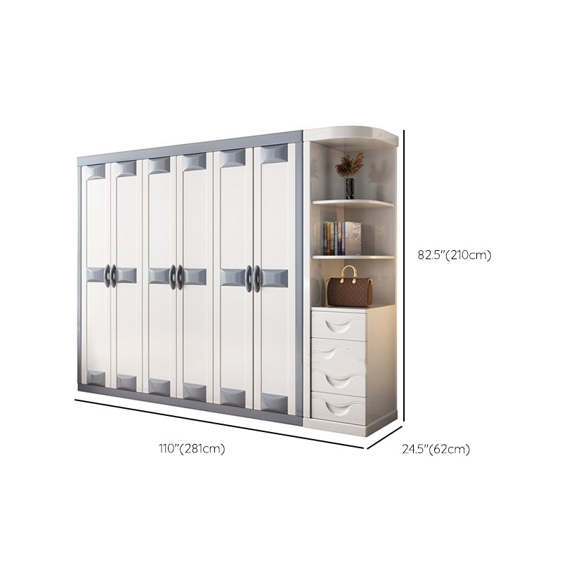 Rubberwood Wardrobe Closet Contemporary Hinged Wardrobe Cabinet