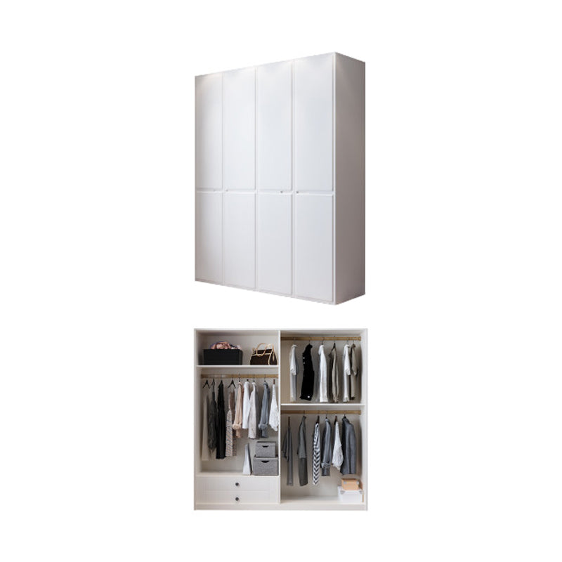 Engineered Wood Wardrobe Cabinet with Garment Rod Modern Wardrobe Closet