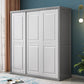 Rubberwood Wardrobe Cabinet with Shelves Modern Wardrobe Closet