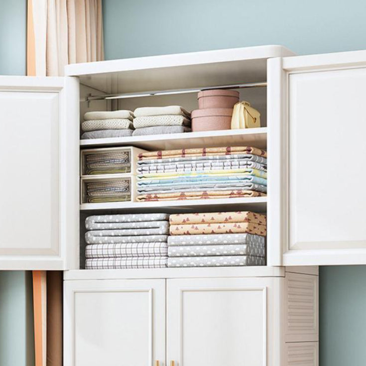 Armario de plástico Gabinete con armario con bisagras de varillas de prenda