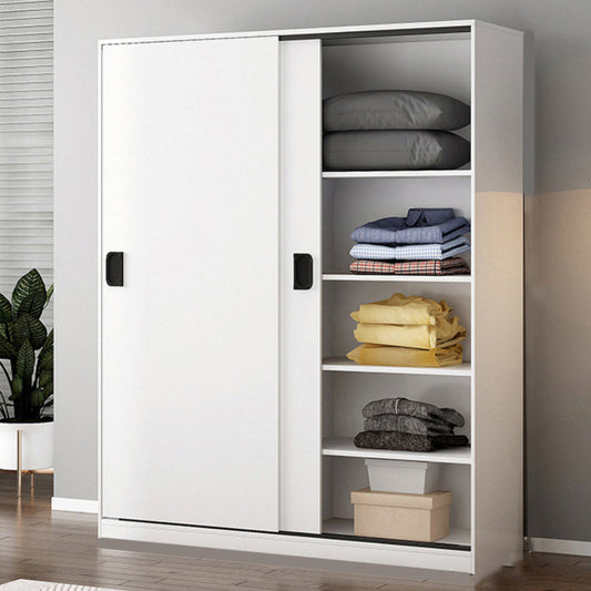 Contemporary Wardrobe Closet with Garment Rod Wooden Wardrobe Cabinet