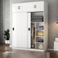Contemporary Wardrobe Closet with Garment Rod Wooden Wardrobe Cabinet