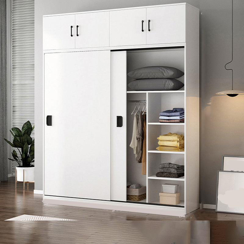 Contemporary Wardrobe Closet with Garment Rod Wooden Wardrobe Cabinet