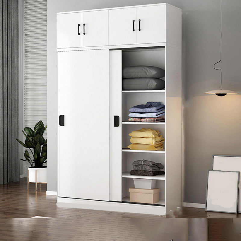 Contemporary Wardrobe Closet with Garment Rod Wooden Wardrobe Cabinet
