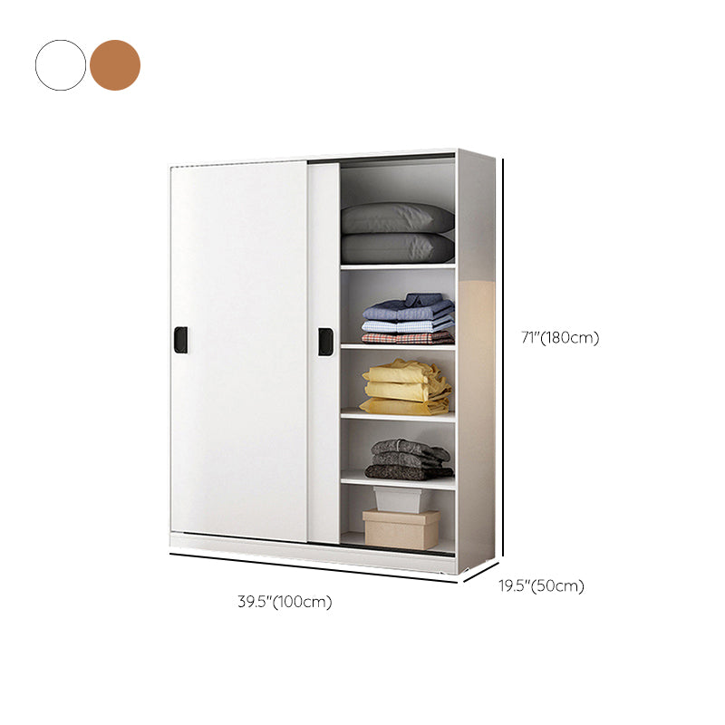 Contemporary Wardrobe Closet with Garment Rod Wooden Wardrobe Cabinet