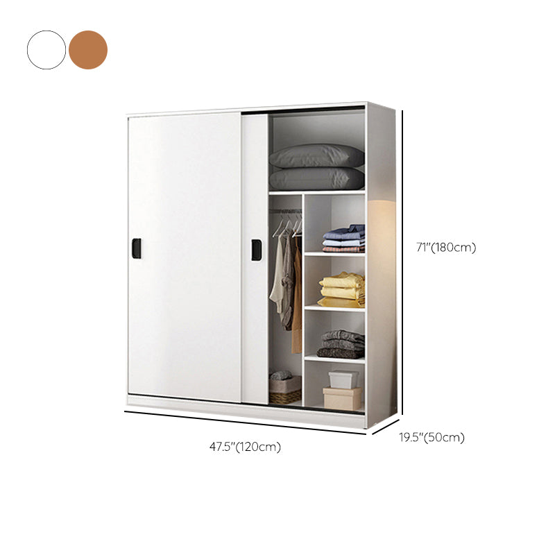 Contemporary Wardrobe Closet with Garment Rod Wooden Wardrobe Cabinet