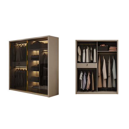 Armadio in vetro e legno armadio armadio scorrevole armadio senza luce