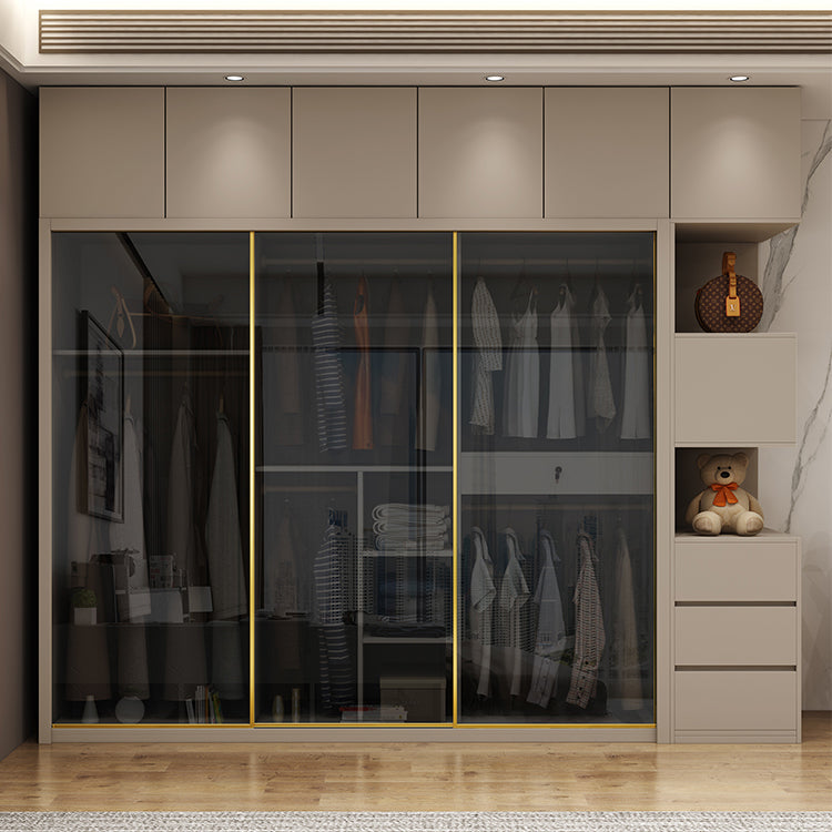 Armadio in vetro e legno armadio armadio scorrevole armadio senza luce