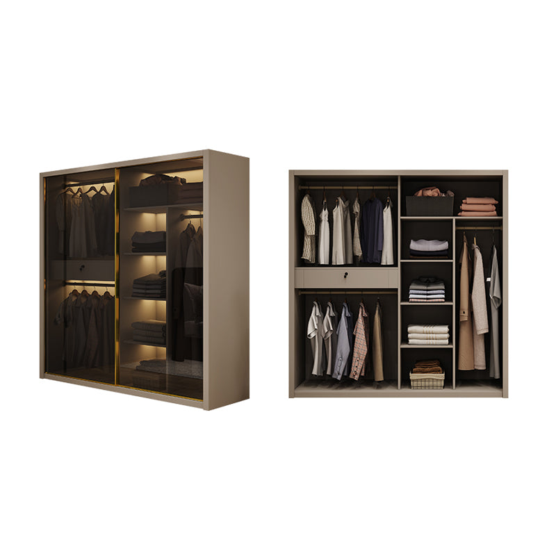 Armadio in vetro e legno armadio armadio scorrevole armadio senza luce