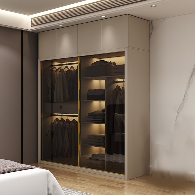 Armadio in vetro e legno armadio armadio scorrevole armadio senza luce