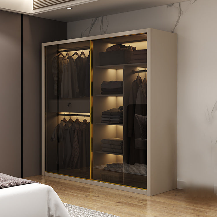 Armadio in vetro e legno armadio armadio scorrevole armadio senza luce