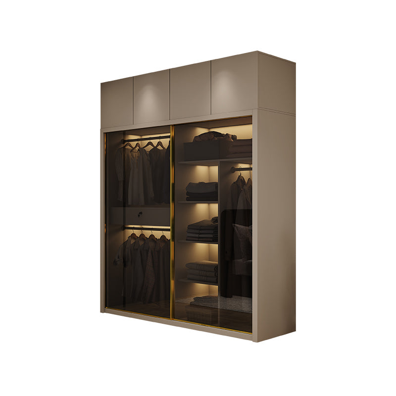 Armadio in vetro e legno armadio armadio scorrevole armadio senza luce