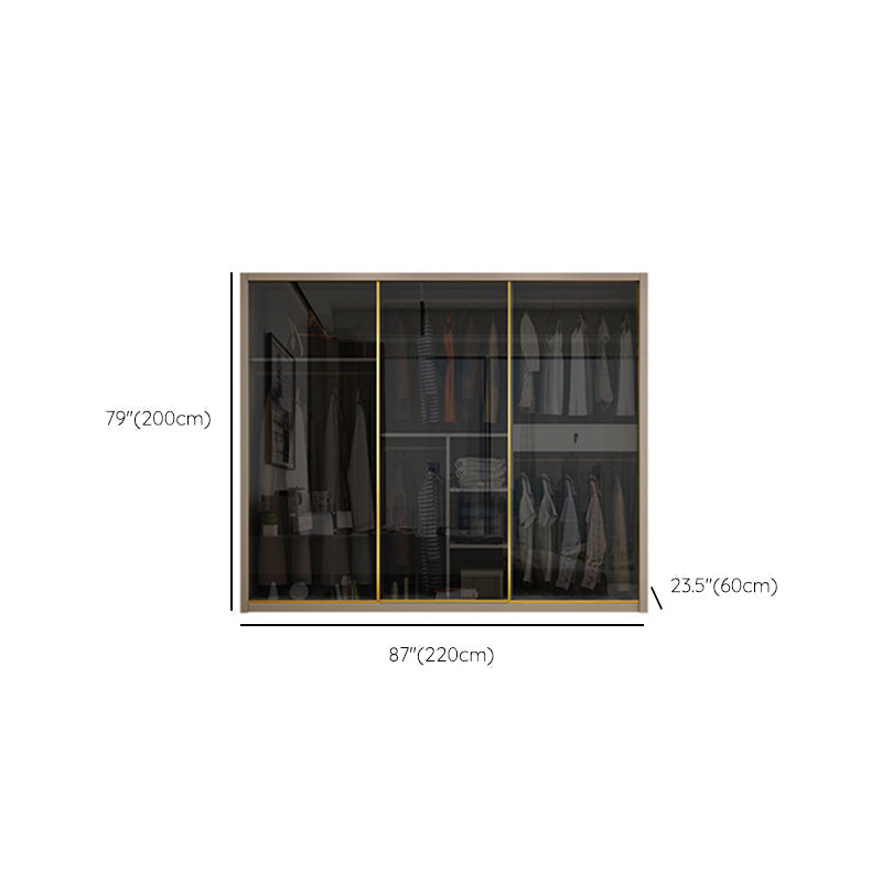 Armadio in vetro e legno armadio armadio scorrevole armadio senza luce