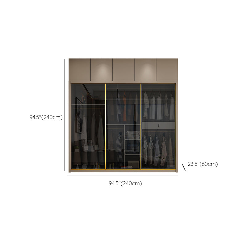 Armadio in vetro e legno armadio armadio scorrevole armadio senza luce