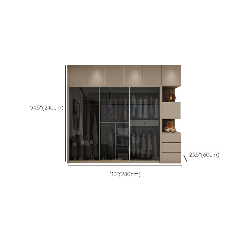 Armadio in vetro e legno armadio armadio scorrevole armadio senza luce